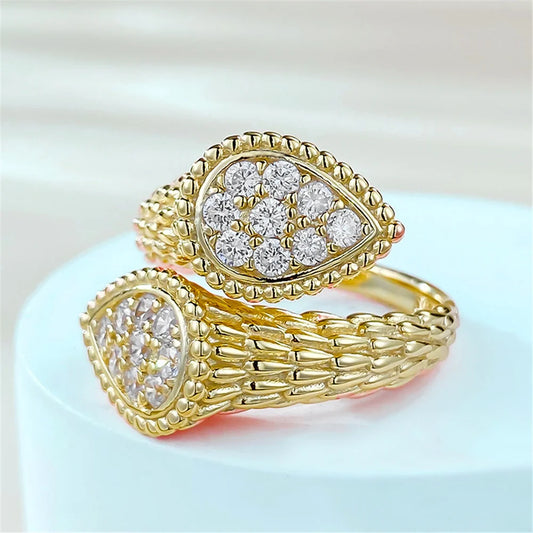 Charm White Zircon Stone Finger Engagement Ring