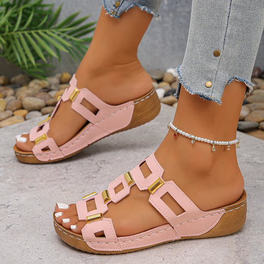Large Size Roman Open Toe Slippers
