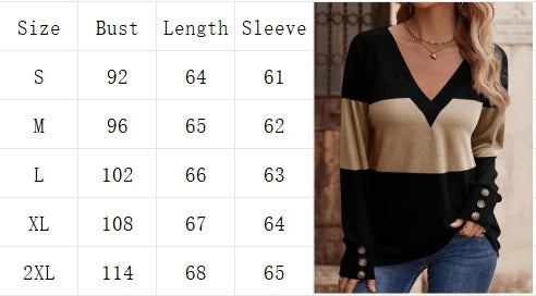 Suéter de manga larga con cuello en V y botones