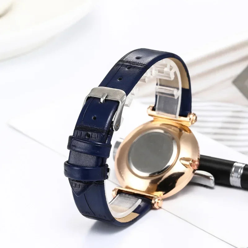 Ultra-thin rhinestone quartz watch