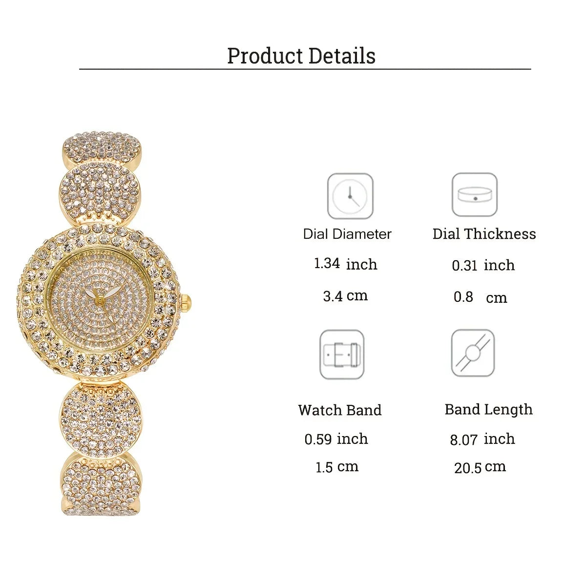 Luxury Rhinestone Quartz Bracelet Watch