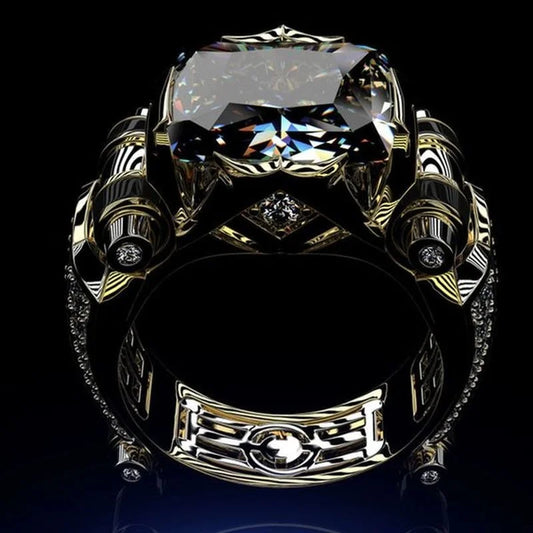Vintage Gothic Stainless Steel Gold Fidget Ring