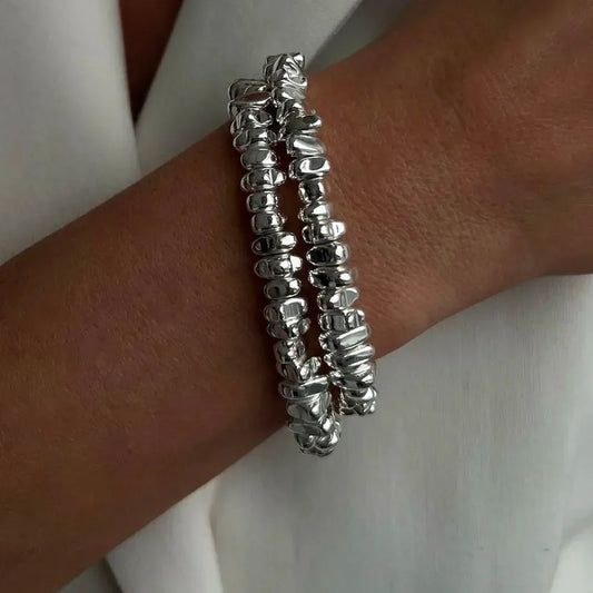 DANA Juego de 3 pulseras de corazón con cadena