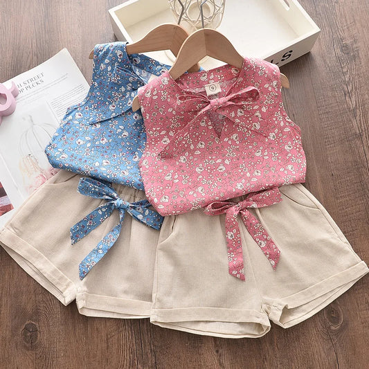 Toddler Baby Girl Floral Blue Blouse T-shirt
