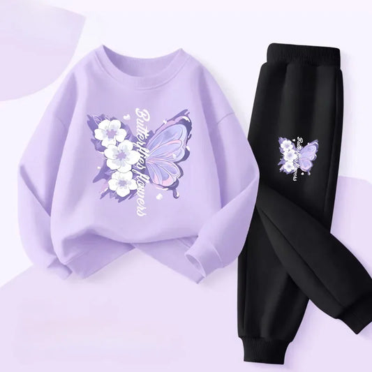 Spring Long Sleeved Top Long Pants Two Piece Sets