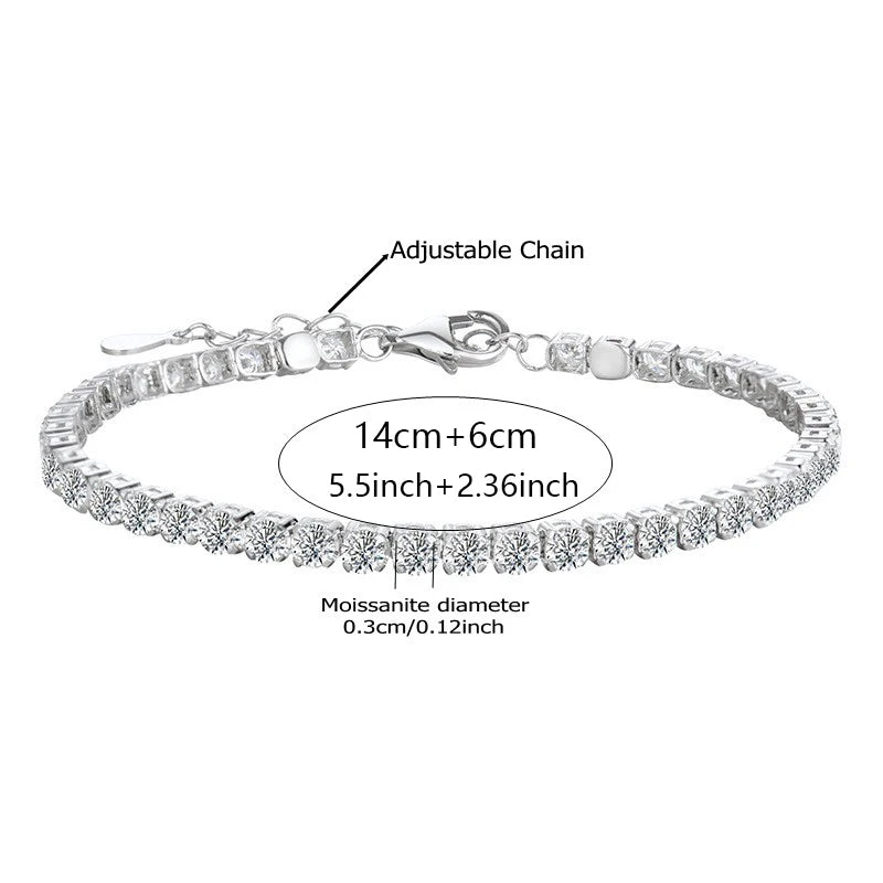 DANA 925 Sterling 4.4 Carat Moissanite Bracelet