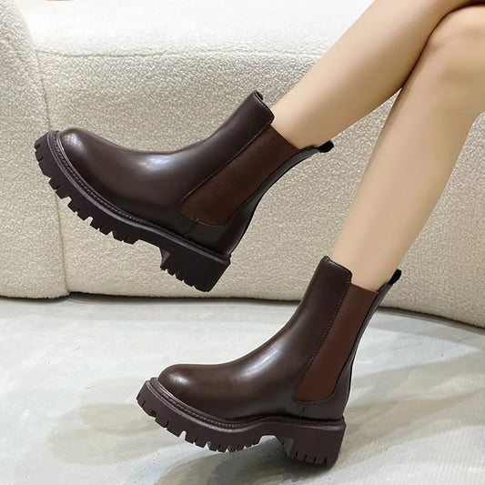 Thick-soled Elegant Short Boots