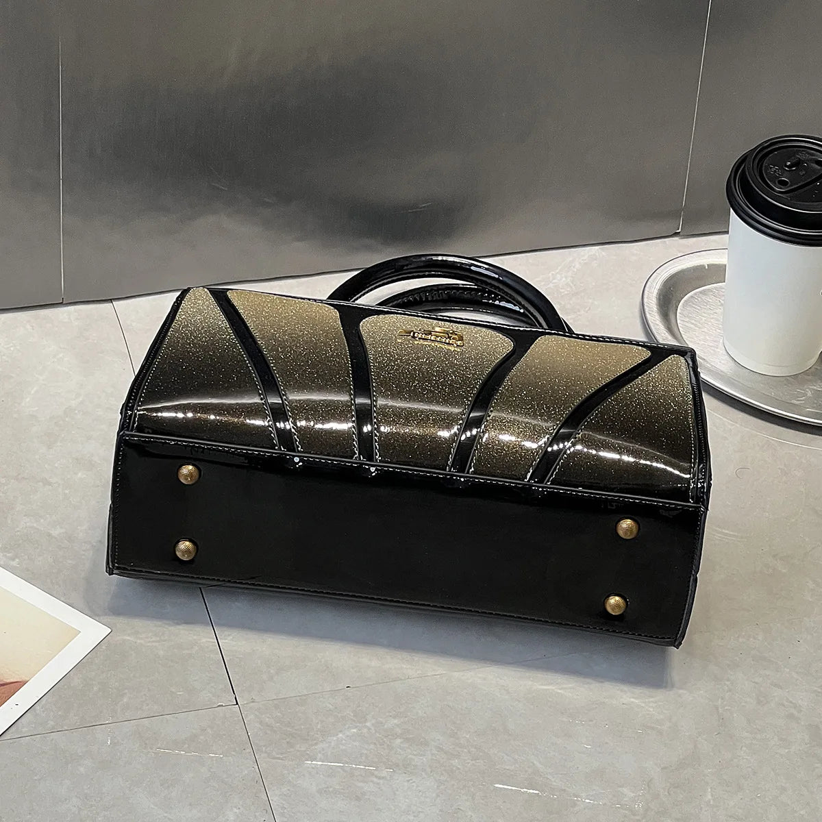 Large Size PU Leather Glue Splicing Single Shoulder Crossbody Bag