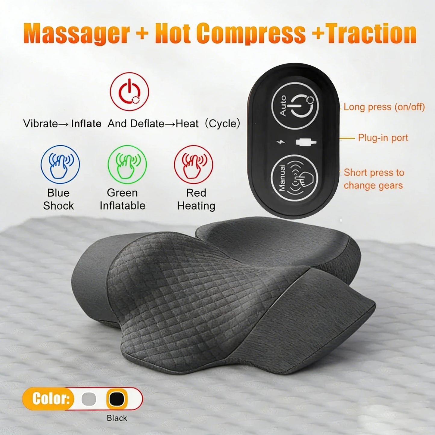 Pillow Cervical Stretcher Heating Vibration Massage