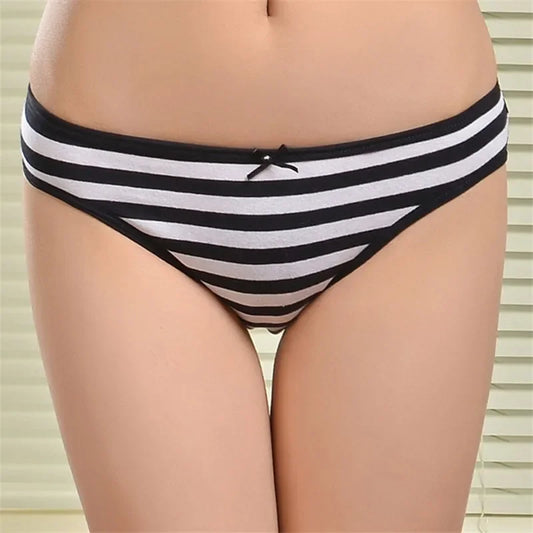 Striped Underwear Plus Size Seamless Panties Cotton Lingerie 3 pcs/lot