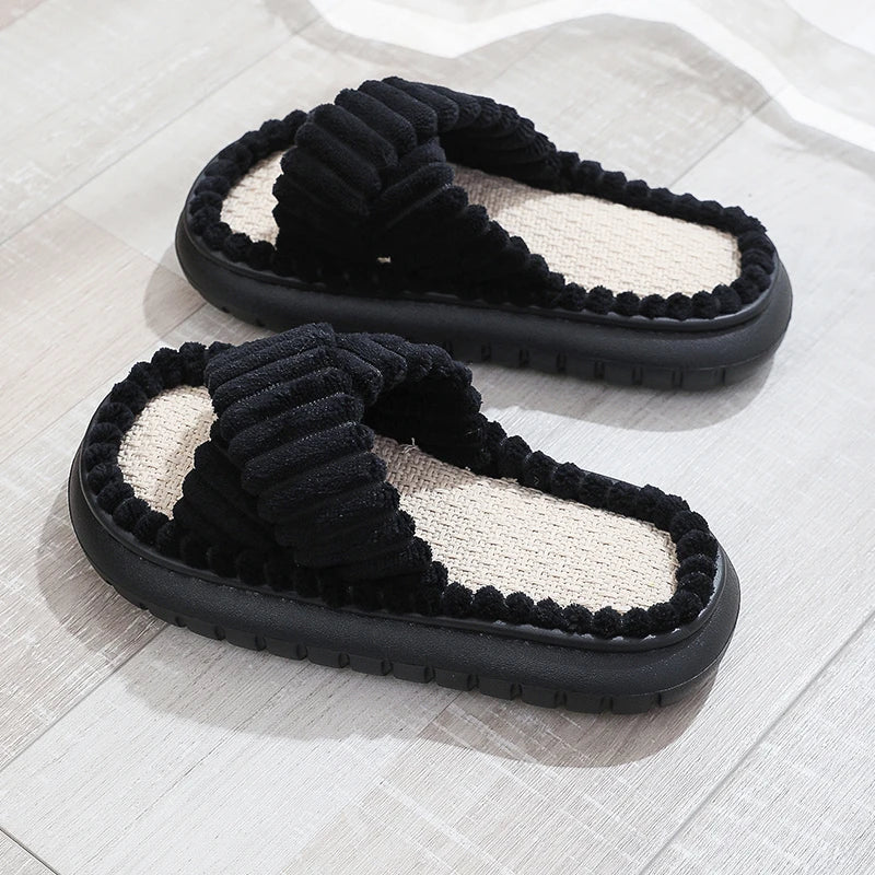 Home Open-Toe Cross Slippers