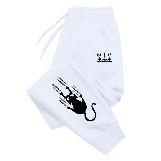 Sweatpants Cute Cat Print Pants Gym Sports Casual Tracksuit Trousers Jogging