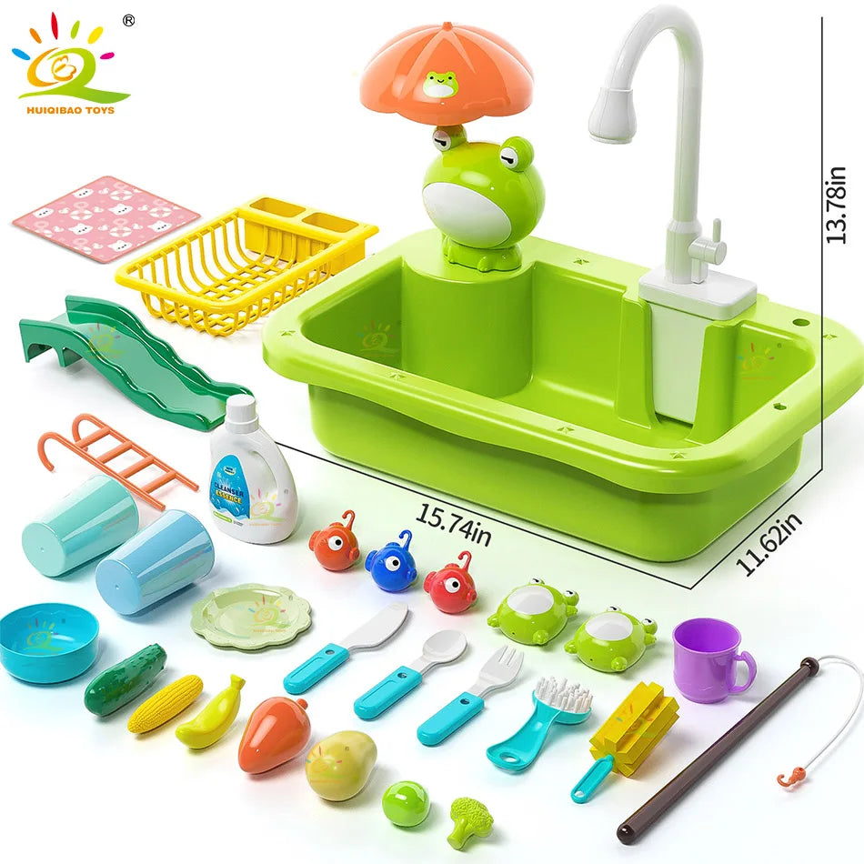 Baby Kitchen Toy Plastic Dish Wash Sink Electric Dishwasher Toys