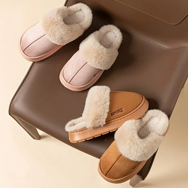 Fluffy Thick Sole Non Slip Faux Fur Slippers