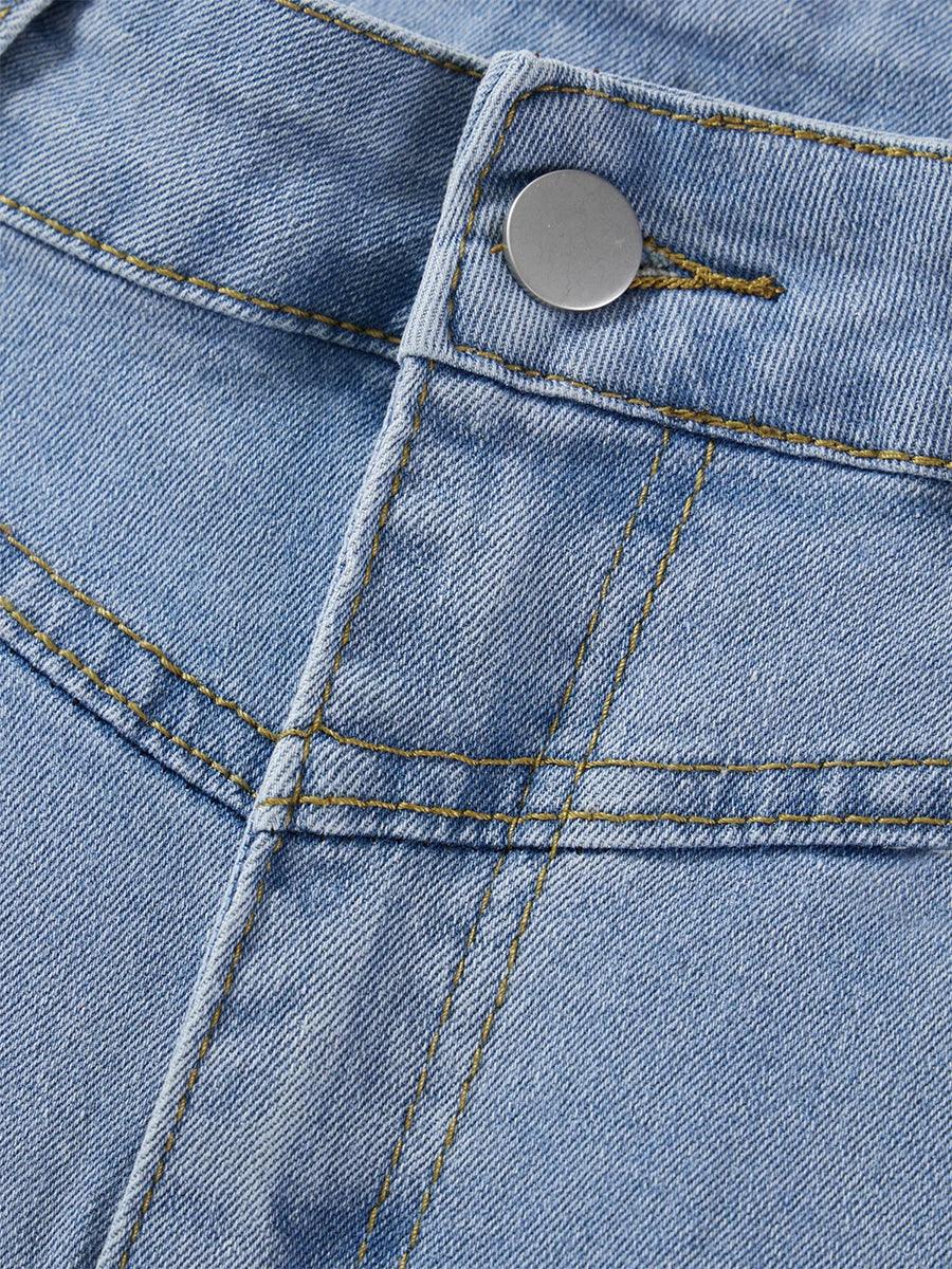 Falda vaquera larga de talle alto estilo maxi