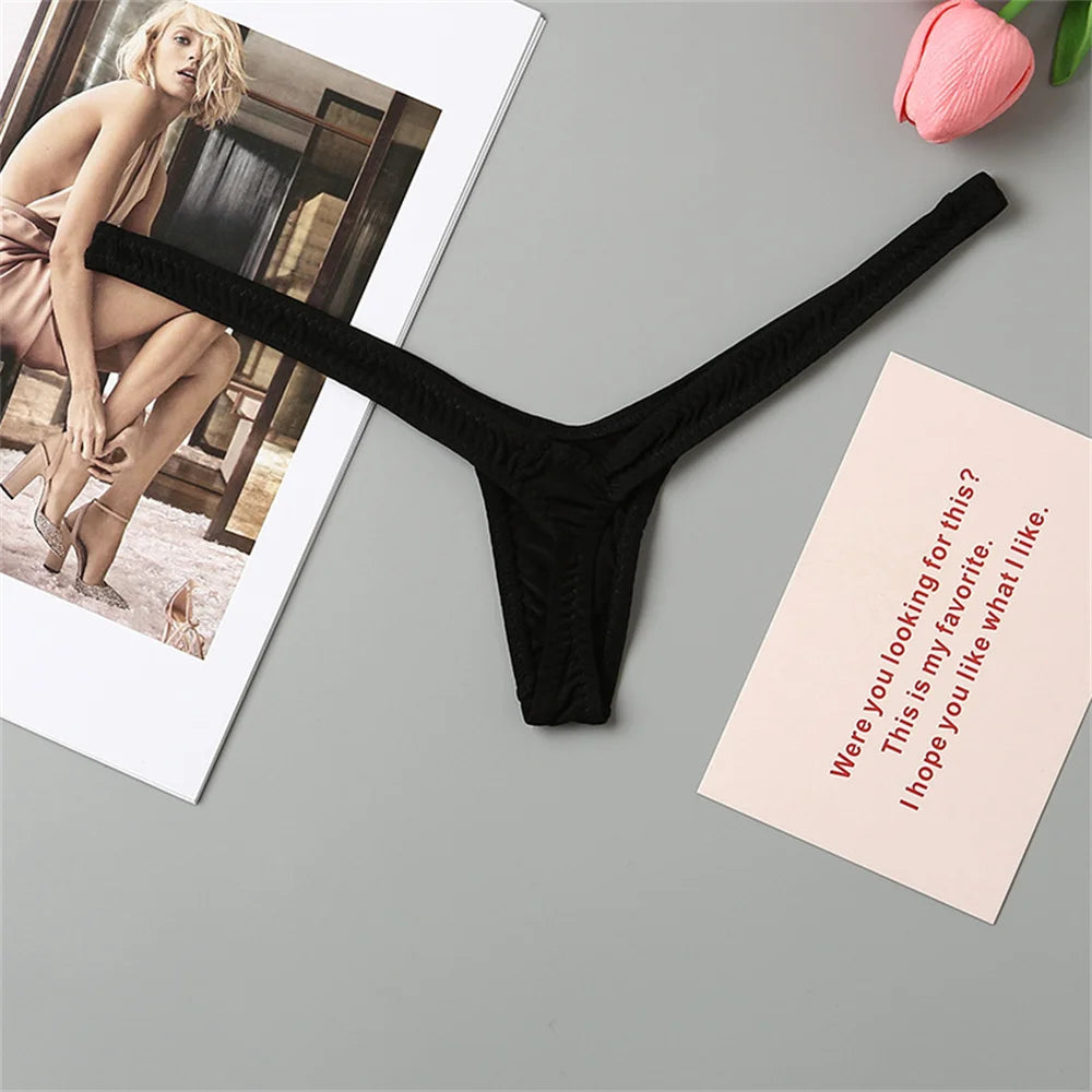 Deep V Shape Mini Thong Sexy Low Waist Micro Tangs Lingerie