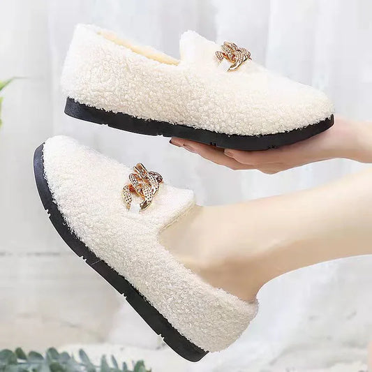 Warm Short Plush Lining House Slippers