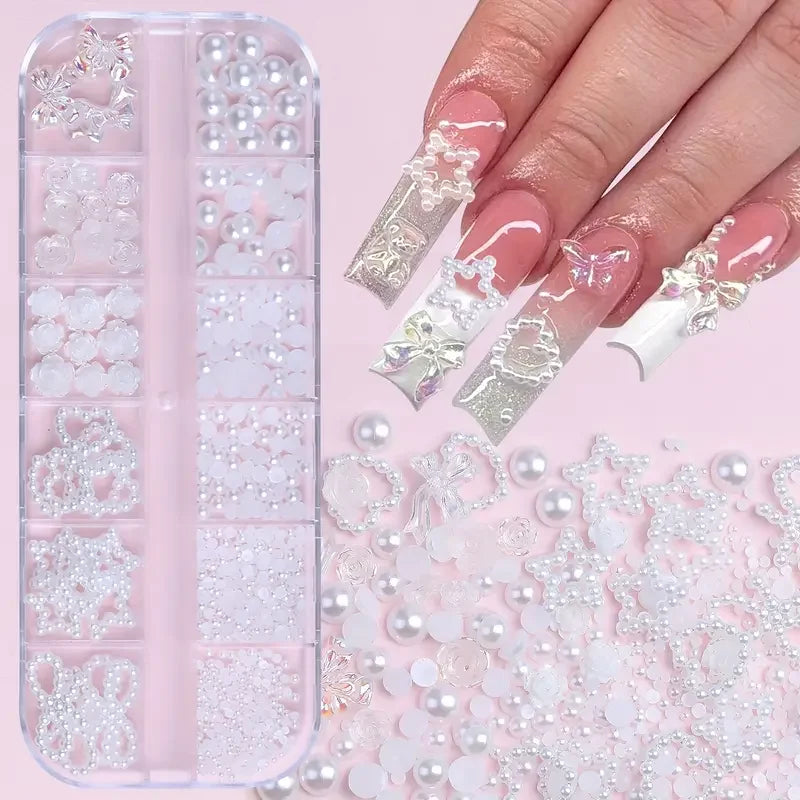 500PCS 3D Nail Art Decoration Kit with Resin Bows