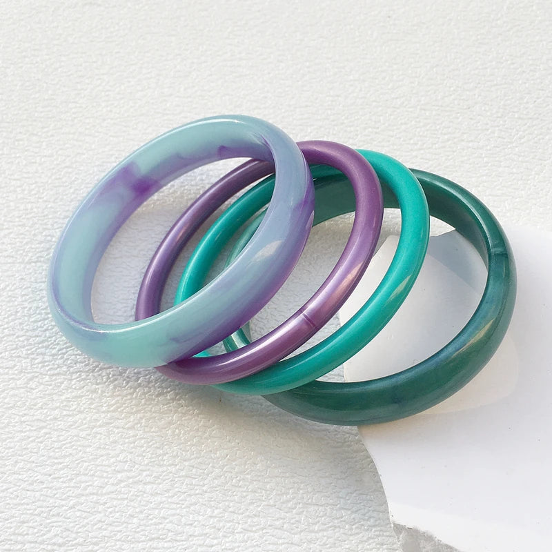 4-Piece Marble Acrylic Resin Bracelet