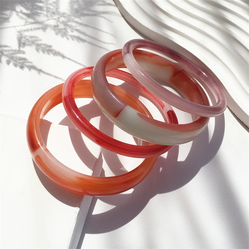 4-Piece Marble Acrylic Resin Bracelet