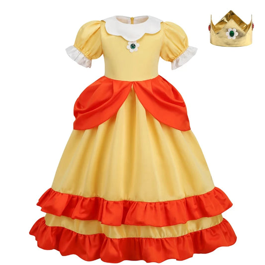 Peach Princess Daisy Cosplay Costume Rosalina Dress