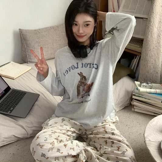 Korean Sweet Loose Pajamas Homewear Set