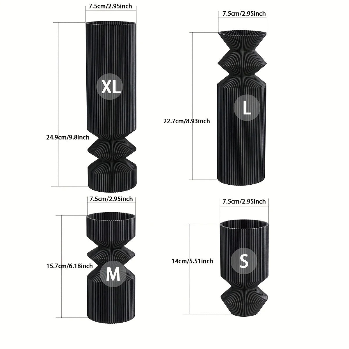 1 Nordic black plastic vase for home decoration
