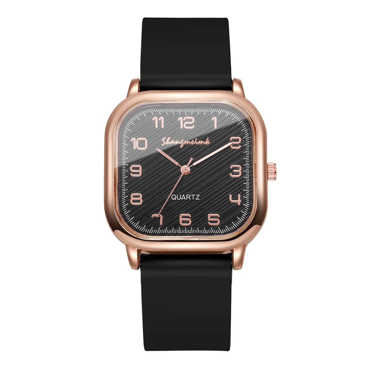 Square Casual Silicone Strap Quartz Watch