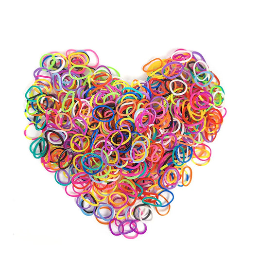 600pcs Elastic Colorful Rubber Loom Wristbands Weaving DIY Craft