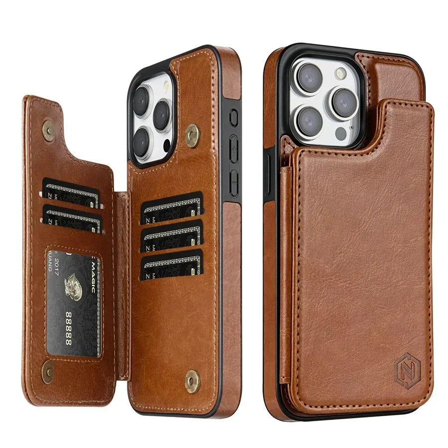 Wallet Layer Protect Magnetic Flip Leather Case Cover