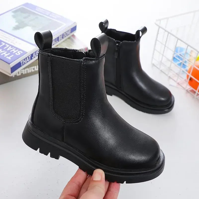 Chelsea Boots for Boys Girls Classic Zipper Ankle High Kids Short Boots