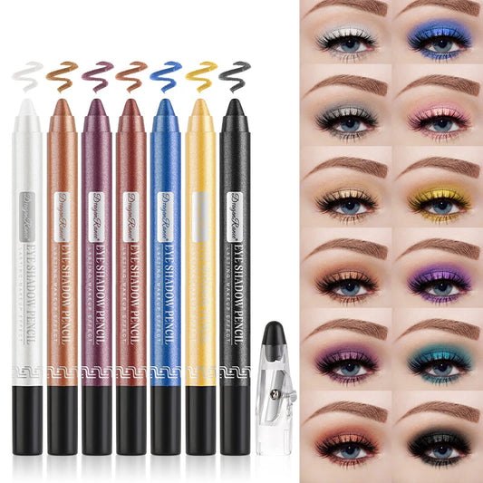 Metallic Blue Pearlescent Eyeshadow Pencil Stick Lasting Waterproof Smoky Glitter