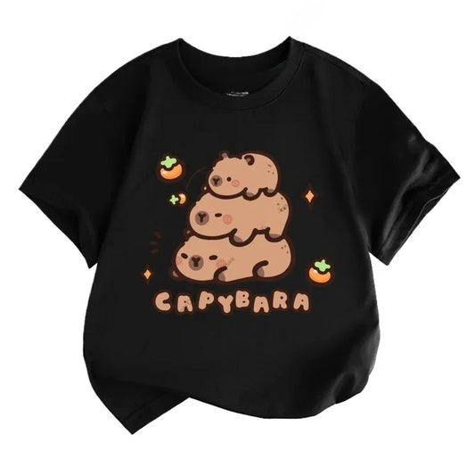 Capybara Printing Cute Short-Sleeved T-Shirt