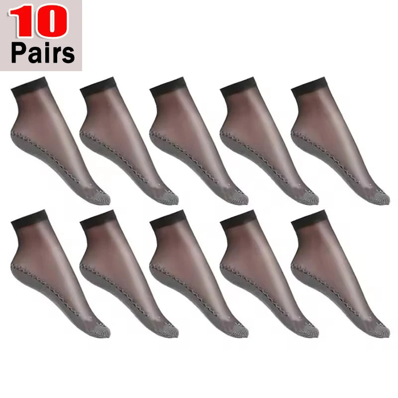 1/5/10pairs Lace Ultrathin Silk Socks