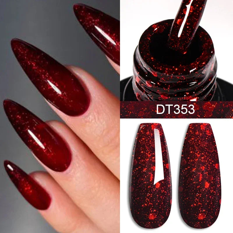 🎁 7ml Red Series Gel Nail Polish Glitter (100% off)