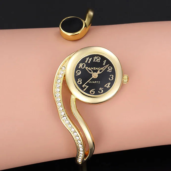 Luxury Elegant Silver Gold Stainless Steel Bracelet Watches