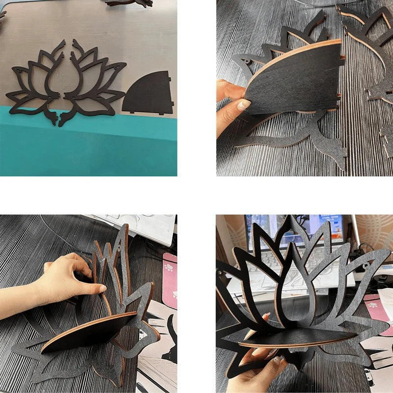 Wooden Lotus Hollow Rack Aromatherapy