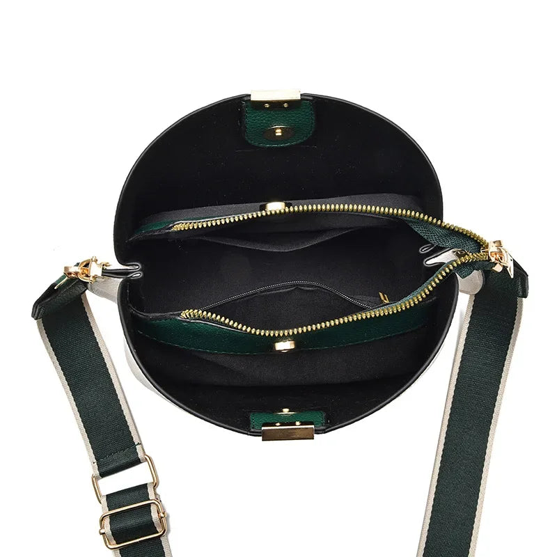 Minimalist Bucket Soft Textured Leather Crossbody Strap Bags