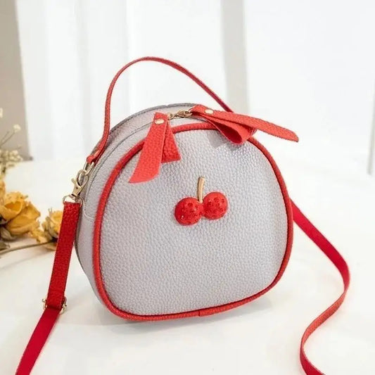 Cherry Pattern Sweet Small Round Mini Backpack Shoulder Bags