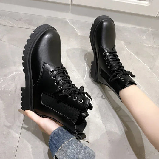 Mid-Heel Thick Heel Round Toe Chelsea Boots