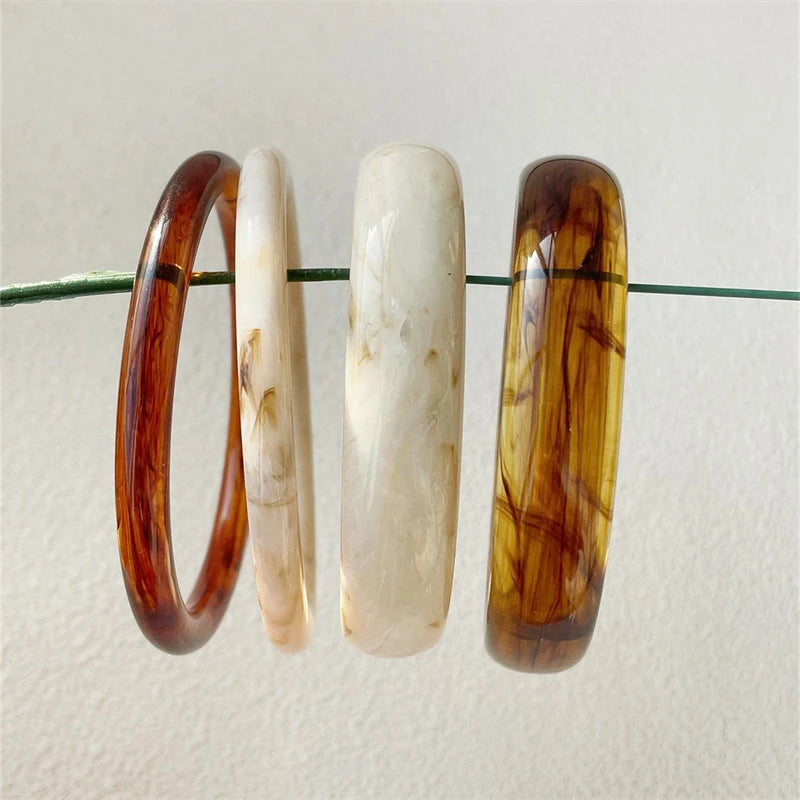 4-Piece Marble Acrylic Resin Bracelet