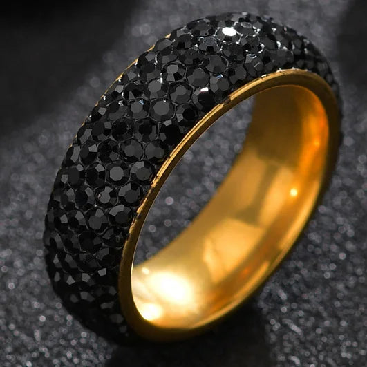 Blue Black Red Clear Crystal Ring