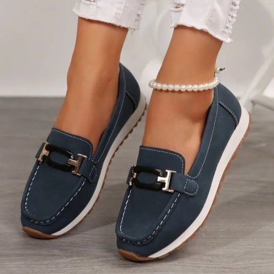 Buckle Low-top Casual Vulcanized Flat Shoes