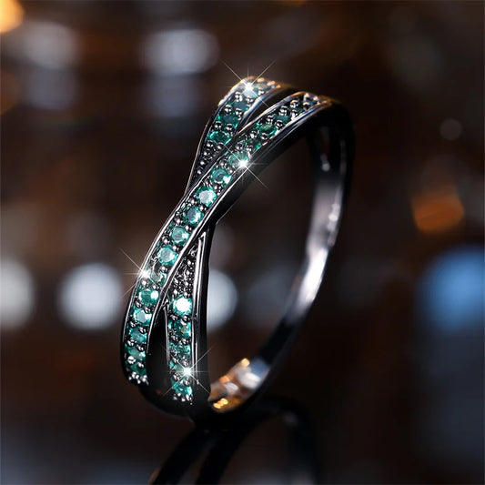DANA Stacking Crossed Zircon Thin Rings