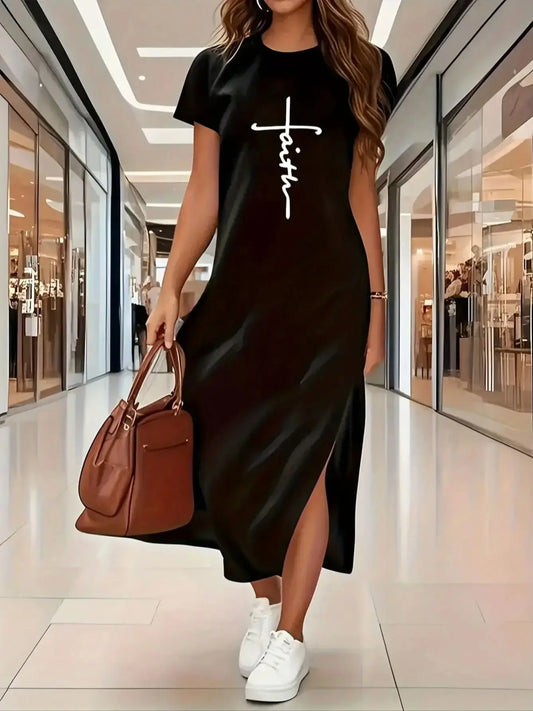 Short sleeved T-shirt long dress