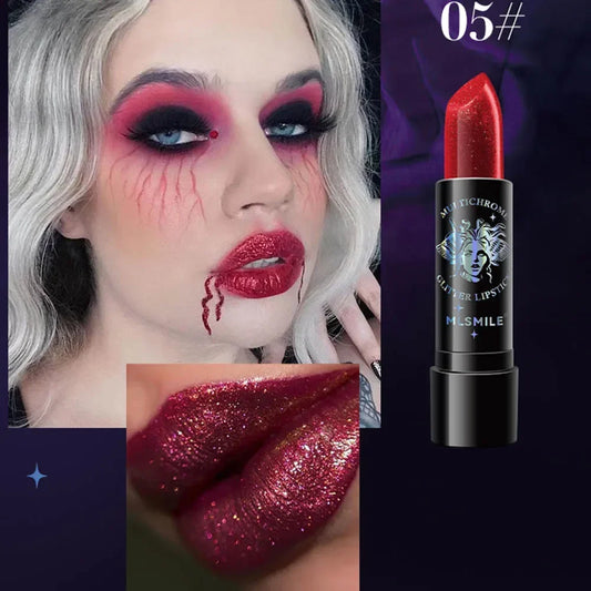 Glitter Lipstick Waterproof Diamond Pearlescent Metallic