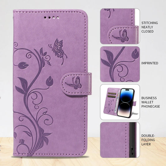 Butterfly Flower Leather Case For Samsung Galaxy Flip Cover
