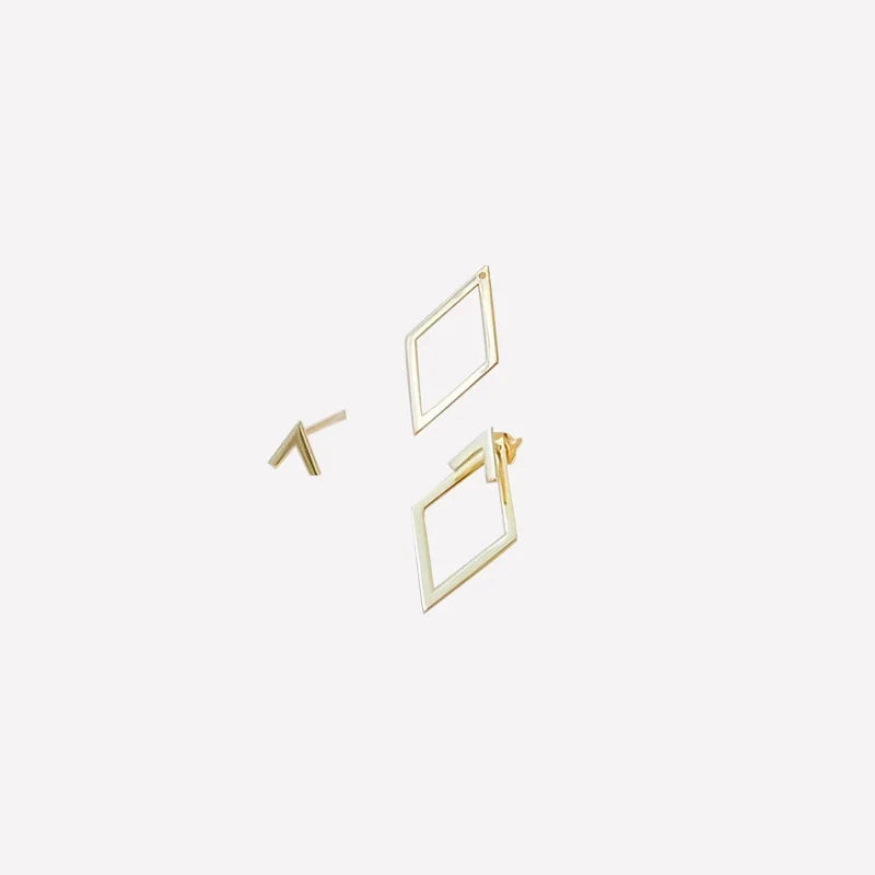 DANA Square Detachable Triangles Stud Earrings