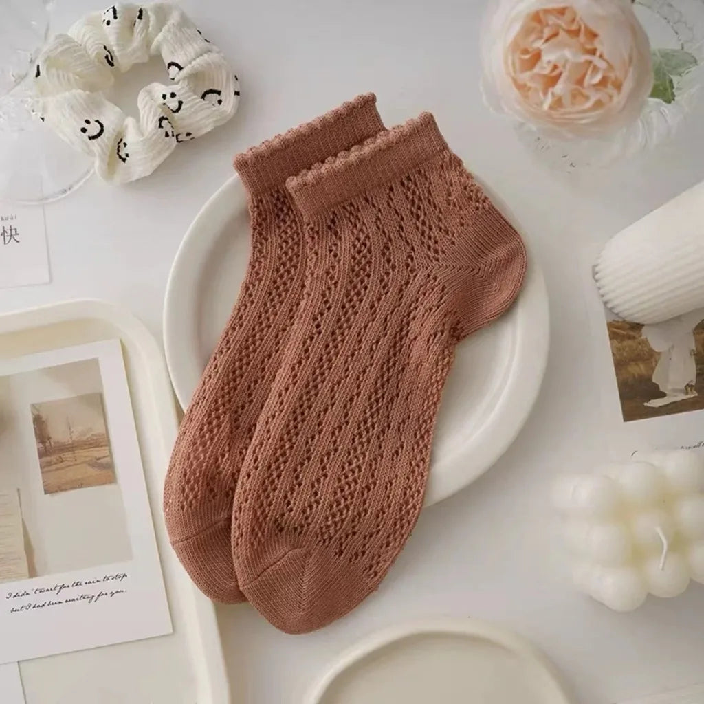 Soft Short Thin Mesh Socks