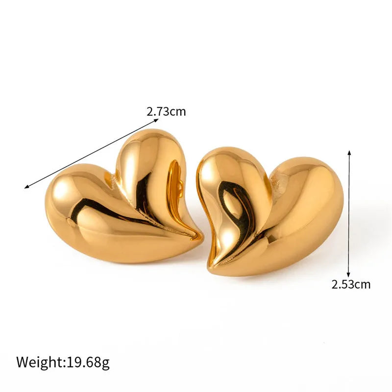 Chunky Golden Stainless Steel Hoop Earrings